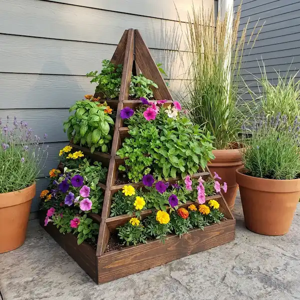 Fioriera a piramide per erbe e fiori